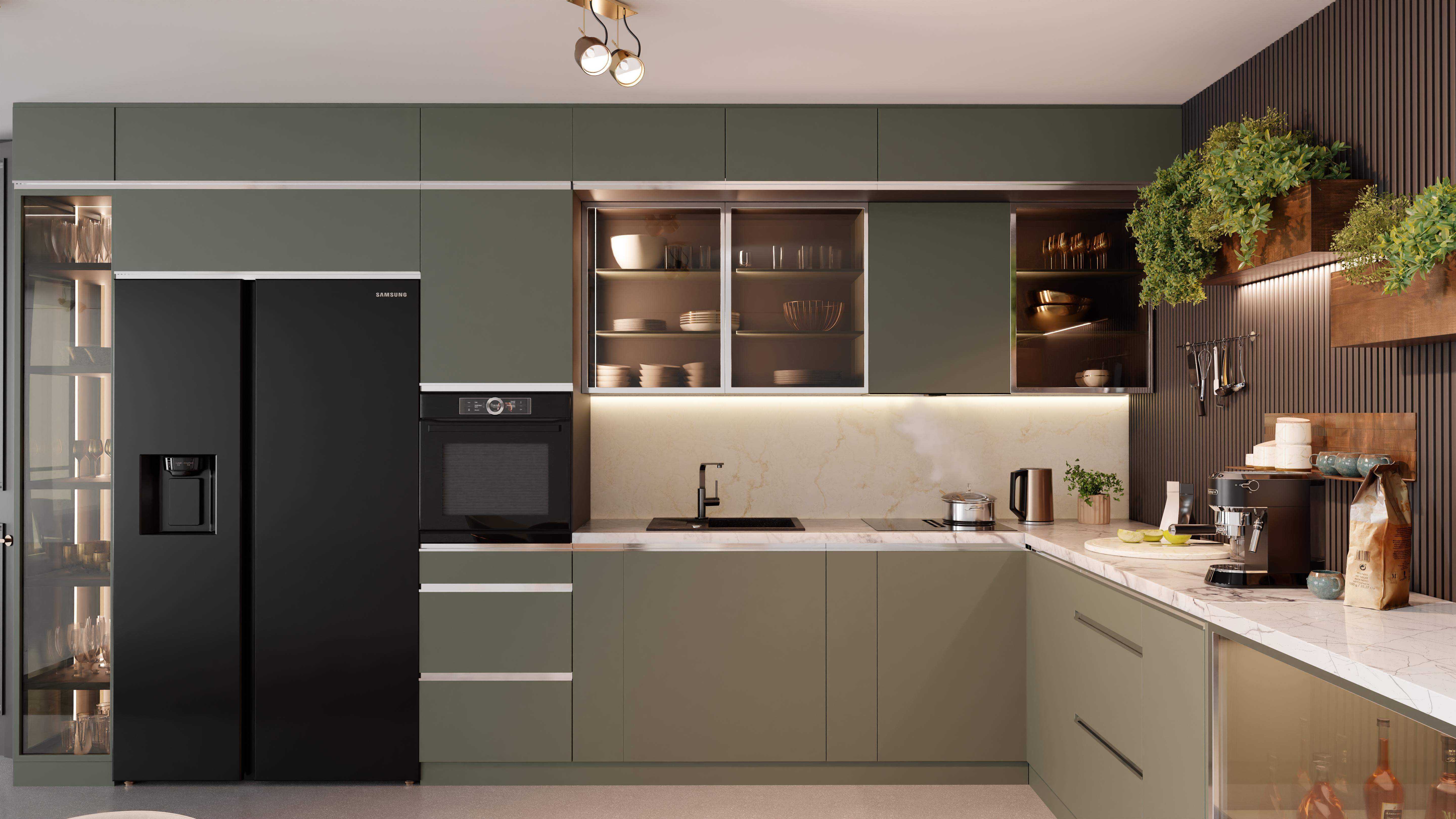 Oliwkowa kuchnia na wymiar 