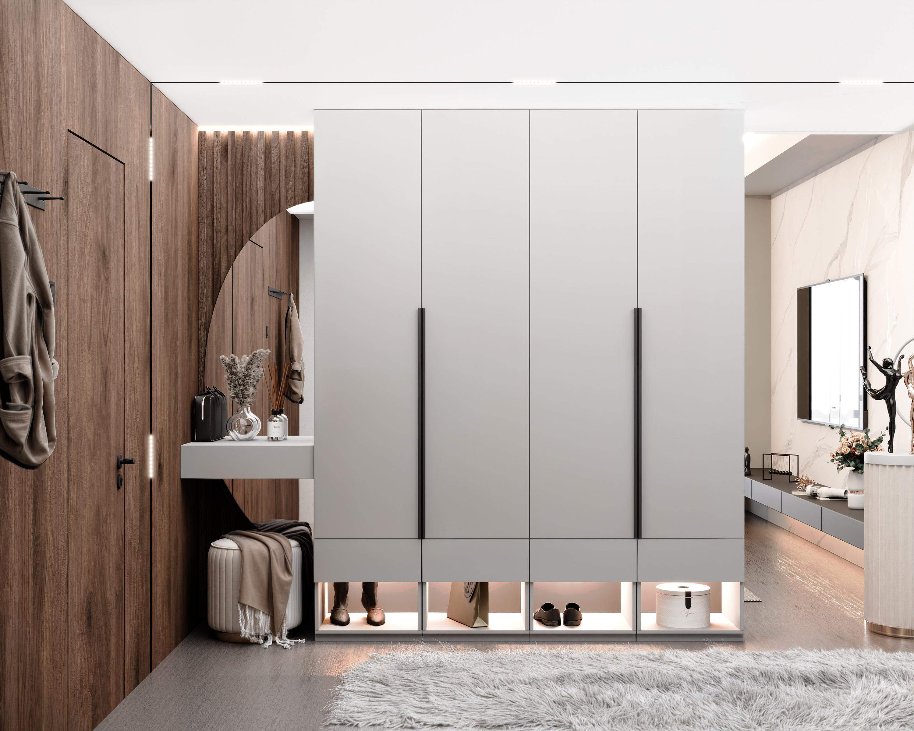 Nowoczesne biała szafa na wymiar - Cała Polska - Wrocław, Poznań, Opole, Łódź