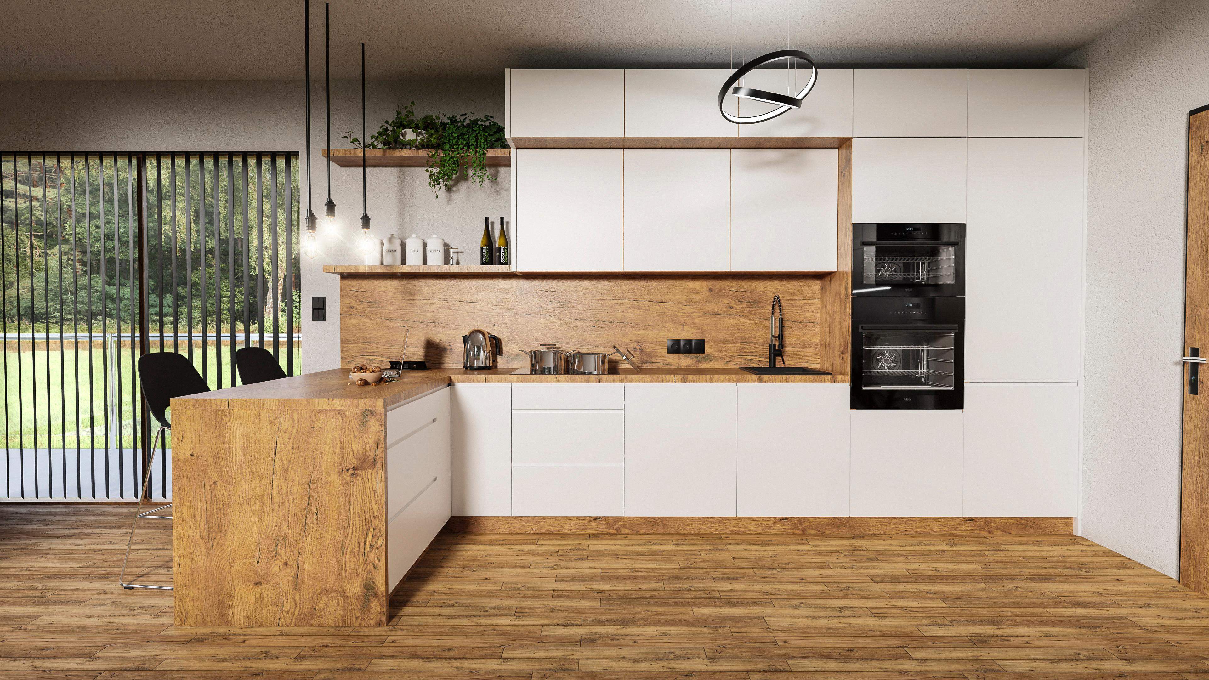 nowoczesna designerska biała kuchnia  na wymiar 