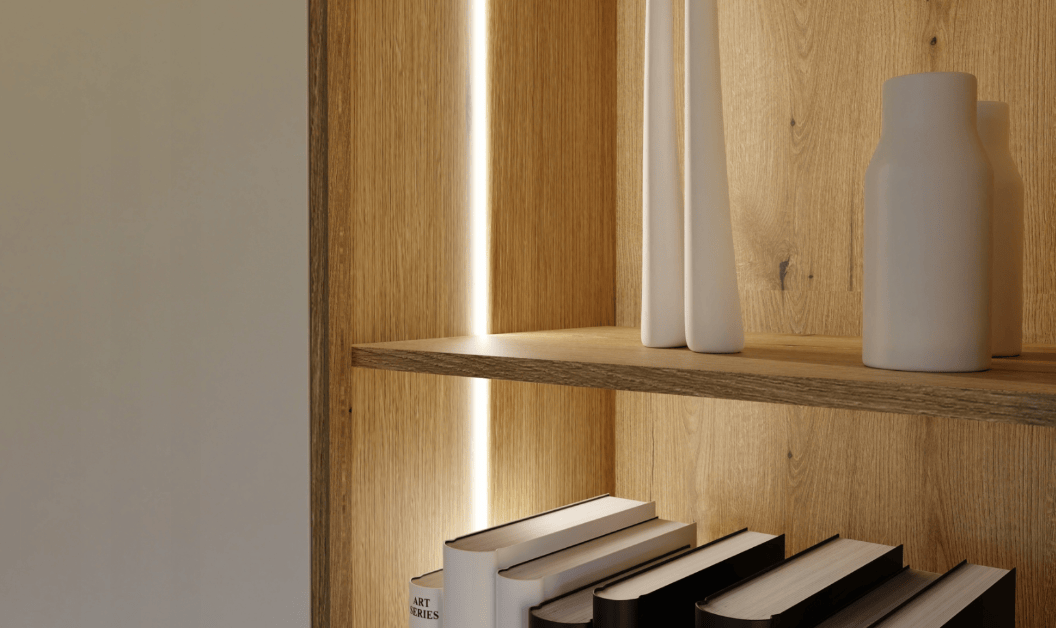 oświetlenie led w regałach ściana telewizyjna meble na wymiar z darmowym projektem 